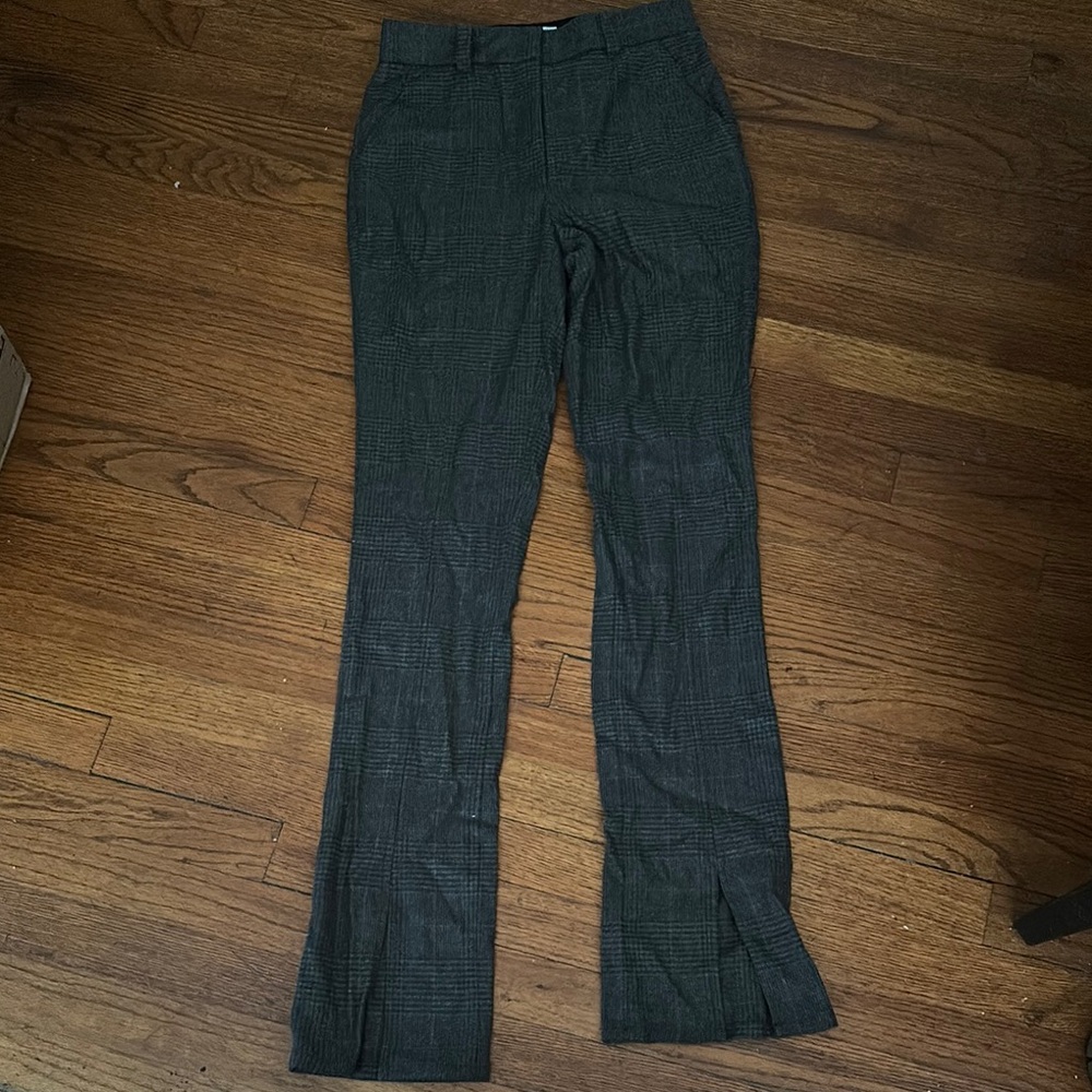 A.L.C. Black and Gray Plaid Trousers 2 NEW